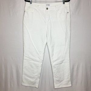 St. John's Bay white denim jean capris cropped I6